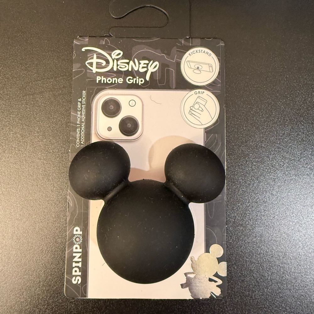 Disney Black Mickey Ear Phone Grip - SpinPop